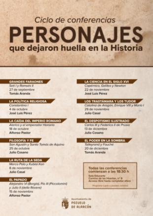 Nueva edición del ciclo de conferencias “Personajes que dejaron huella en la historia”