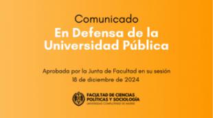 La facultad de Ciencias Políticas y Sociología de la Universidad Complutense se suma a la manifestación en defensa de la universidad pública