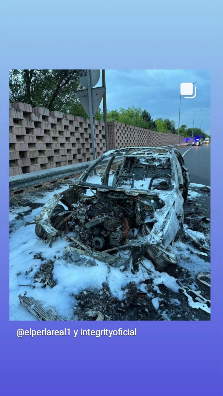 Se incendia el vehículo de Nyno Vargas en Pozuelo: 'Hemos podido salir de milagro'