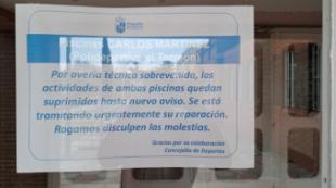 Cierre temporal de la piscina del Torreón por avería en el sistema de calefacción. PSOE critica la falta de alternativas