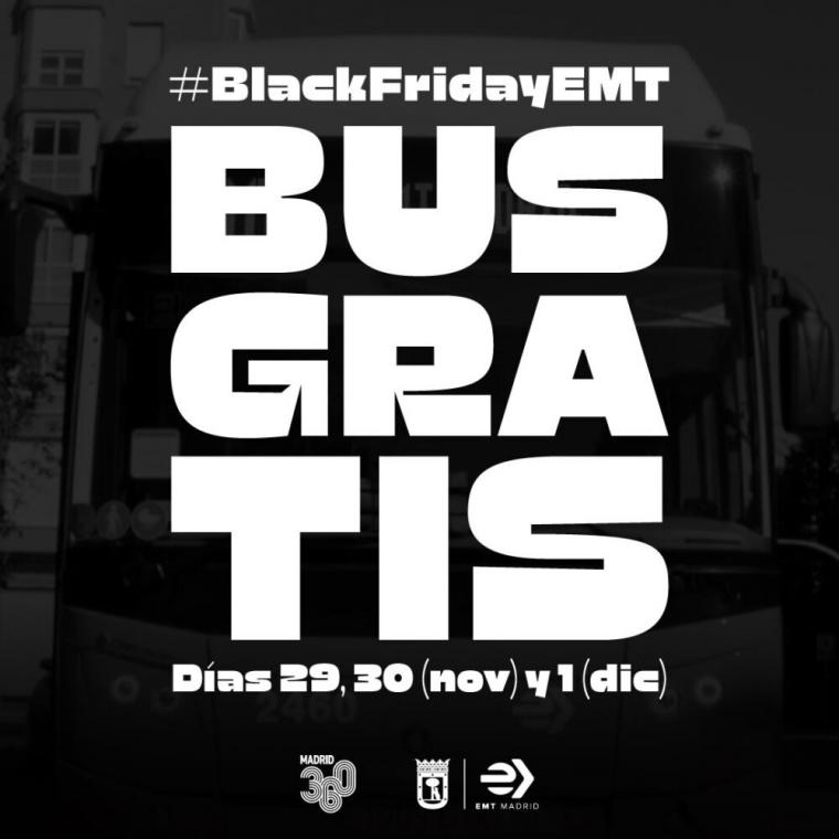 Durante el Black Friday, el uso de los autobuses de EMT Madrid será gratuito