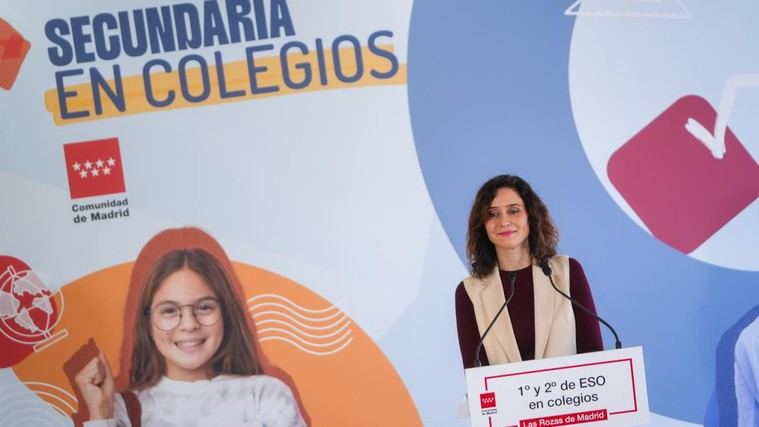 Díaz Ayuso destina 4 millones para adaptar colegios a Secundaria en Madrid