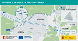 Aprobado provisionalmente el proyecto de construcción de una pasarela en la autovía A-6 entre Aravaca y Valdemarín