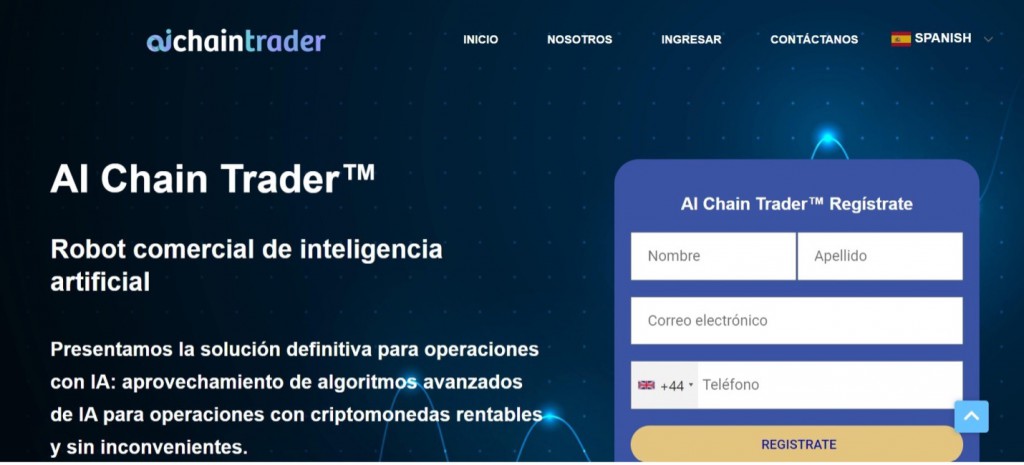 AI Chain Trader website